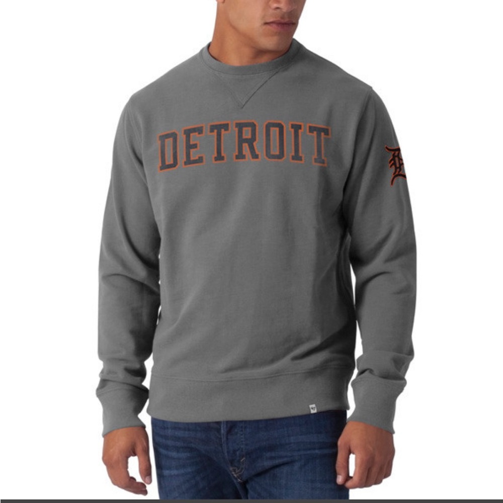 Detroit tigers baseball '47 Brand Gray Sweatshirt crewneck pullover size XL